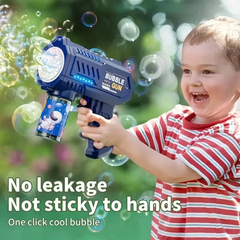 Kids 10 Holes Electric Bubble Gun Automatic Soap Blower