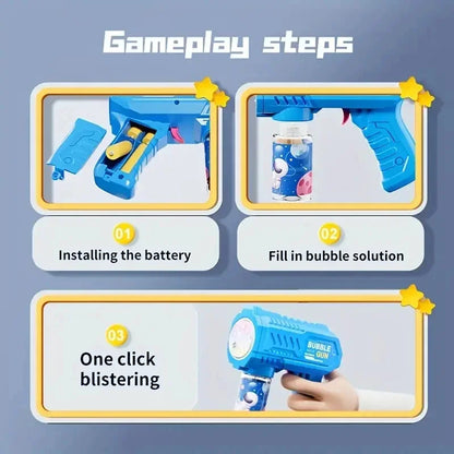 Kids 10 Holes Electric Bubble Gun Automatic Soap Blower